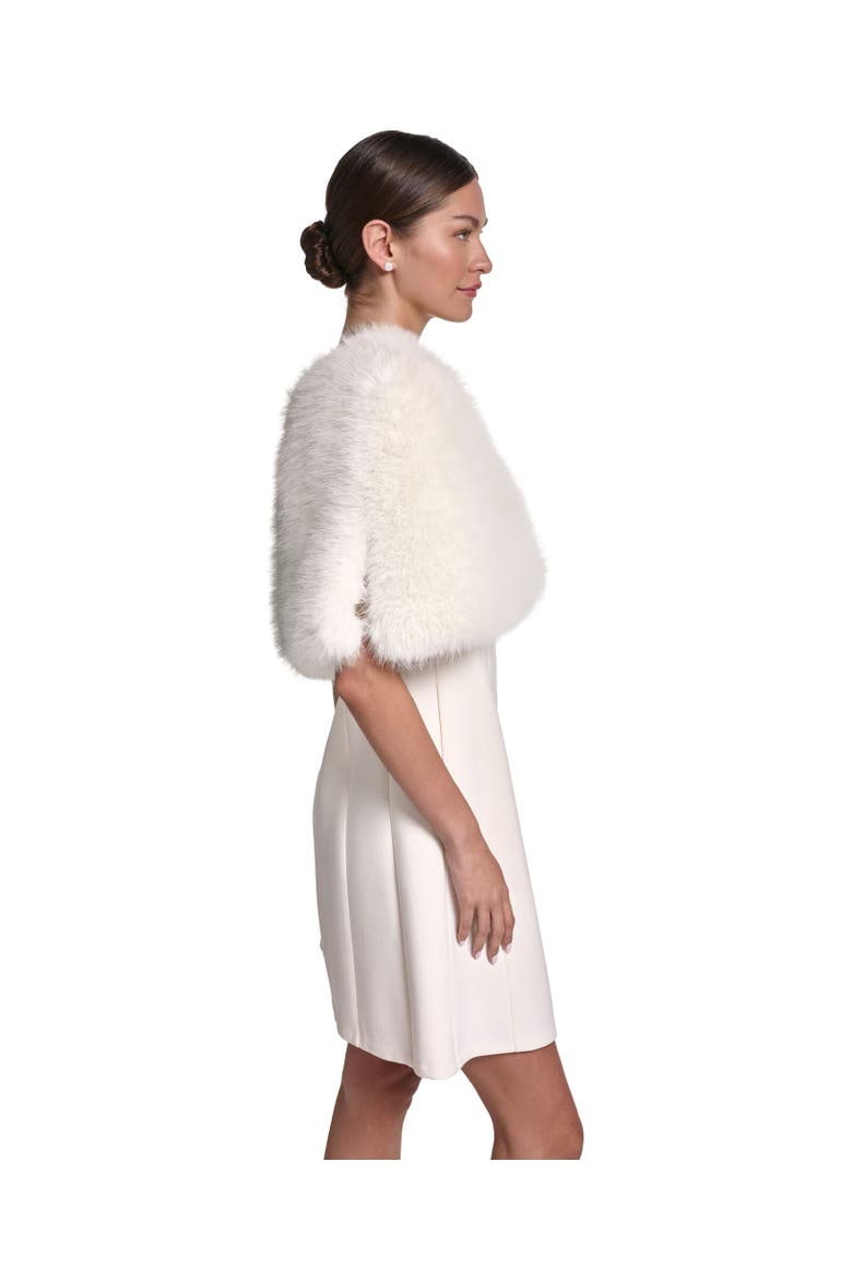 Faux Fur Capelet, Alternate, color, Cream