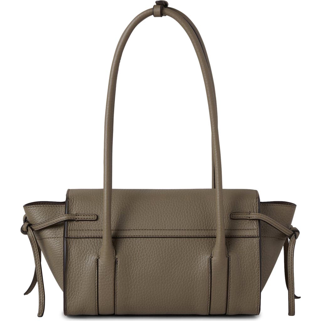 Mulberry Mini Soft Bayswater Grained Leather Satchel In Linen Green