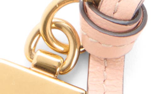 Chloé Logo Leather Bag Charm In Apricot Pink