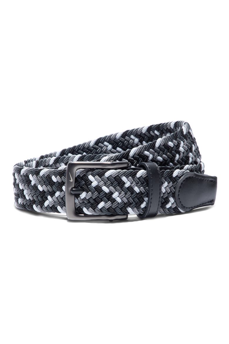 Woven Stretch Belt, Main, color, BLACK/ GREY/ DUST MULTI