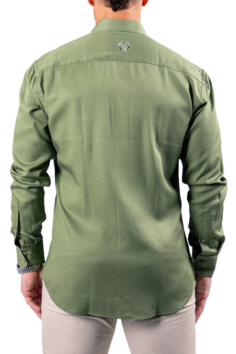 Berlin Resistance Button-Up Shirt, Alternate, color, GREEN