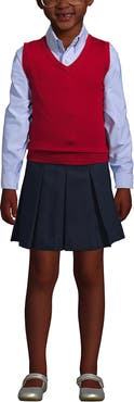 Lands' End School Uniform Kids Cotton Modal Fine Gauge Sweater Vest