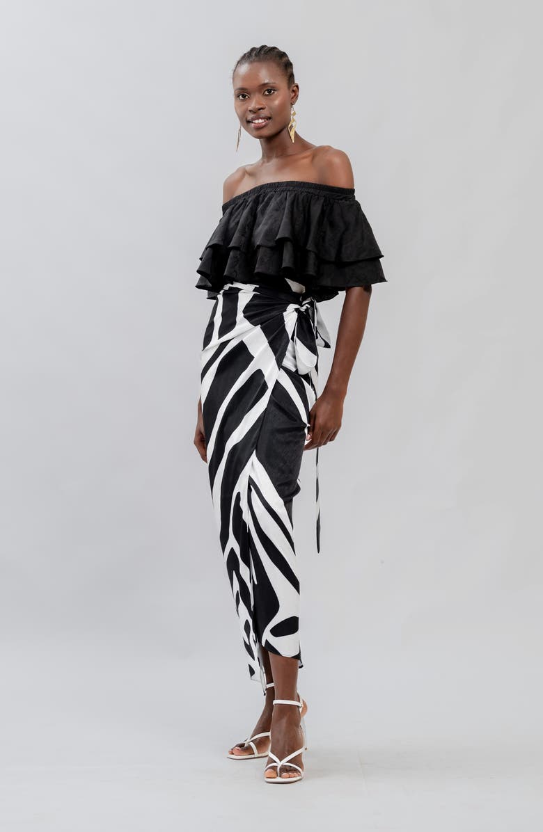 DIARRABLU Seur Abstract Print Wrap Skirt, Alternate, color, 