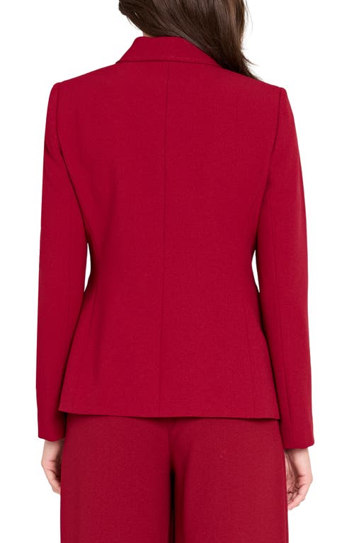 Tahari Asl Plus Size Long-sleeve One-button Blazer In Red