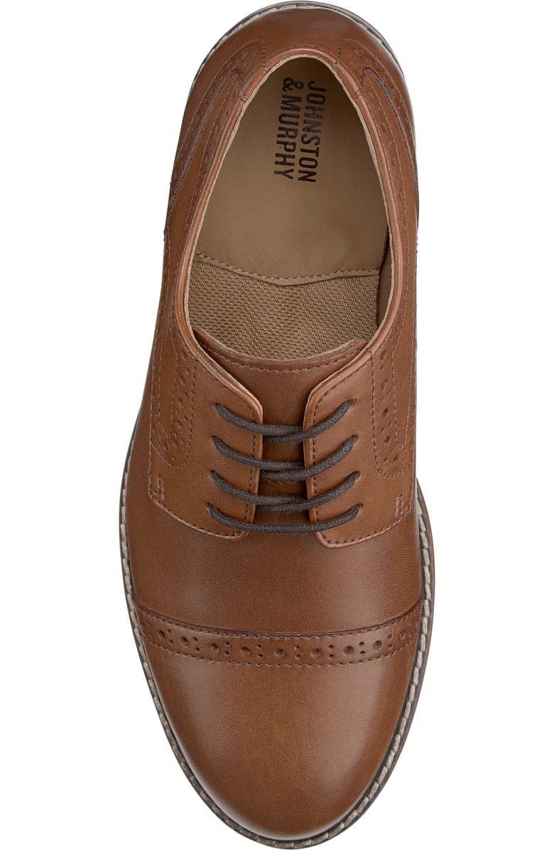 Johnston & Murphy Kids' Conard Cap Toe Derby, Alternate, color, Tan Full Grain