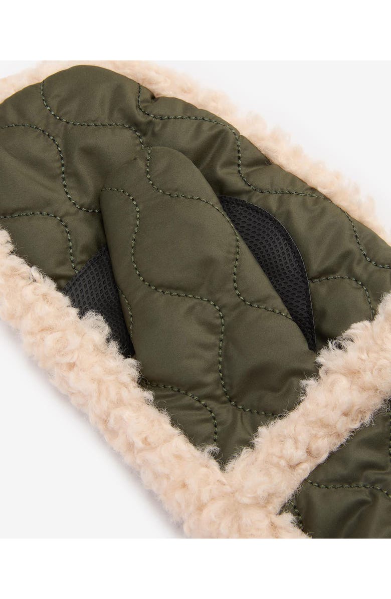 Barbour Marnie Quilted Fleece Lined Waterproof Mittens, Alternate, color, Olive