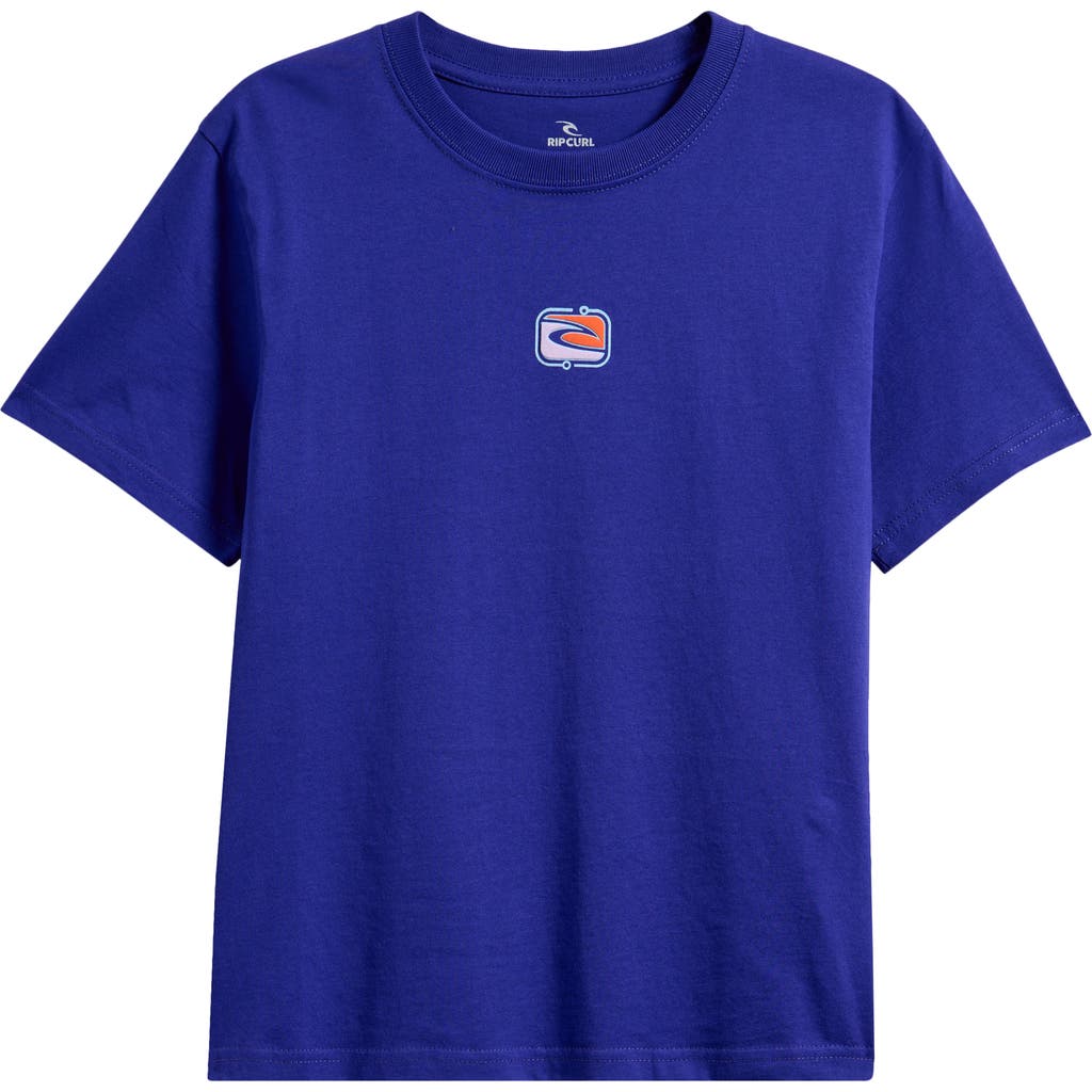 Rip Curl Kids' Evolution Moon Wave Cotton Graphic T-shirt In Wild Berry