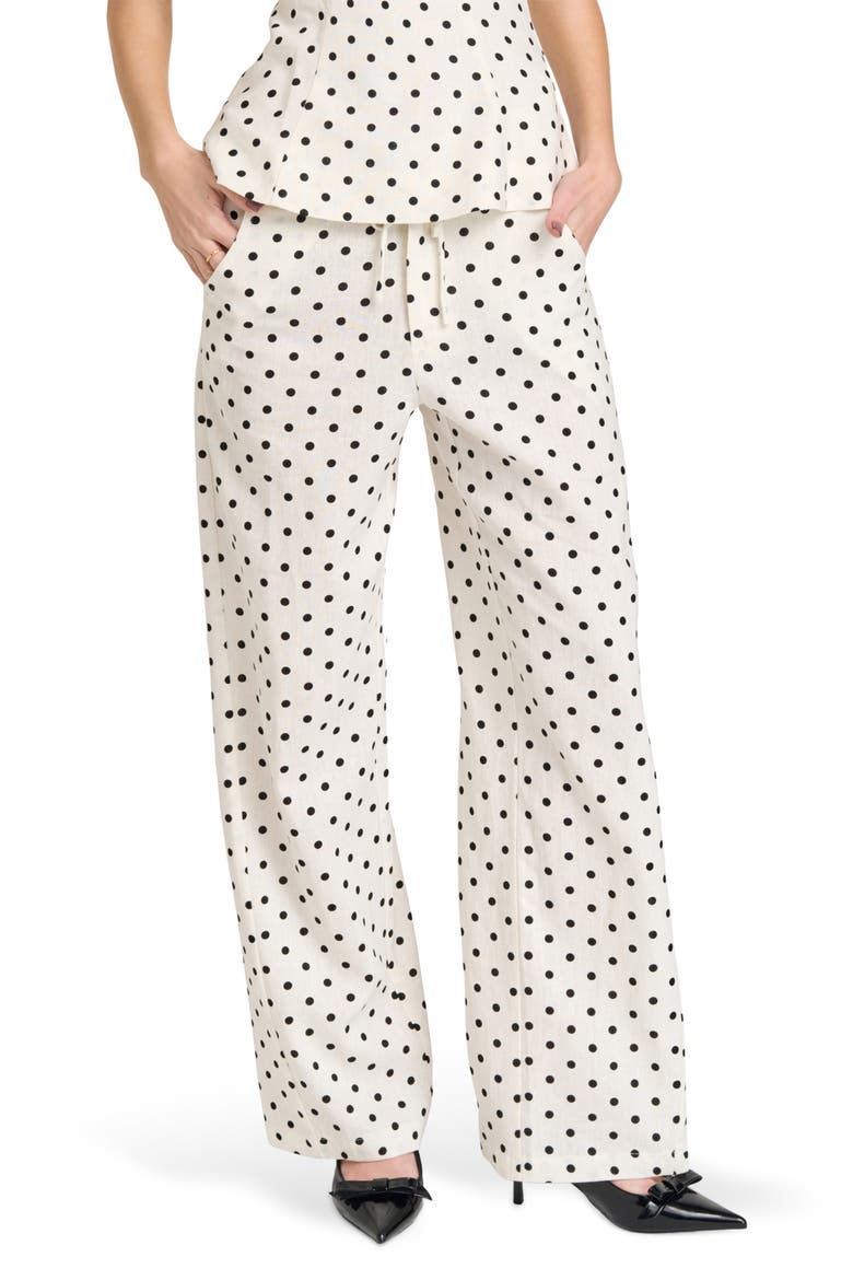 Lilah Polka Dot Wide Leg Pants, Main, color, IVORY POLKA DOT