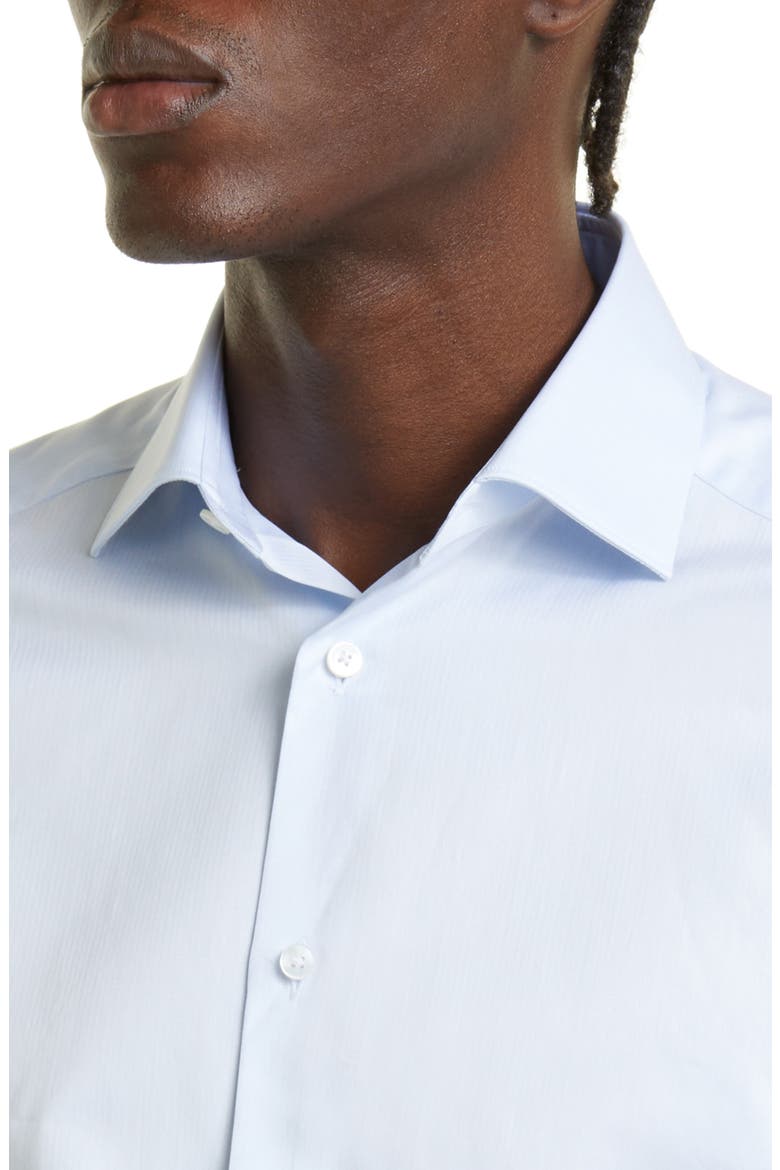 Microstripe Trecapi Cotton Button-Up Shirt, Alternate, color, LIGHT BLUE