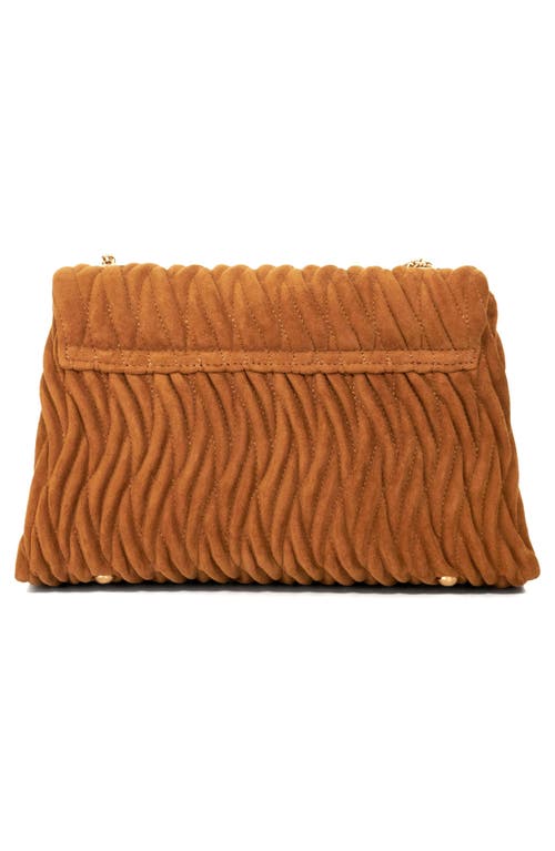 Dune London Darling Matelassé Suede Crossbody Bag In Brown