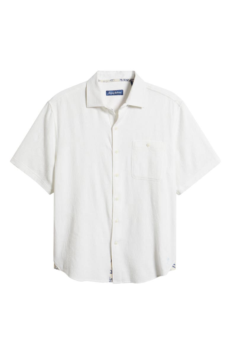 Tommy Bahama Breeze Island Short Sleeve Cotton Jacquard Button-Up Shirt, Alternate, color, White