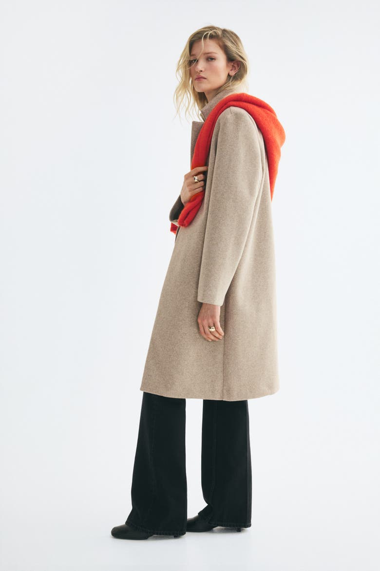 Single-Breasted Coat, Alternate, color, Light taupe