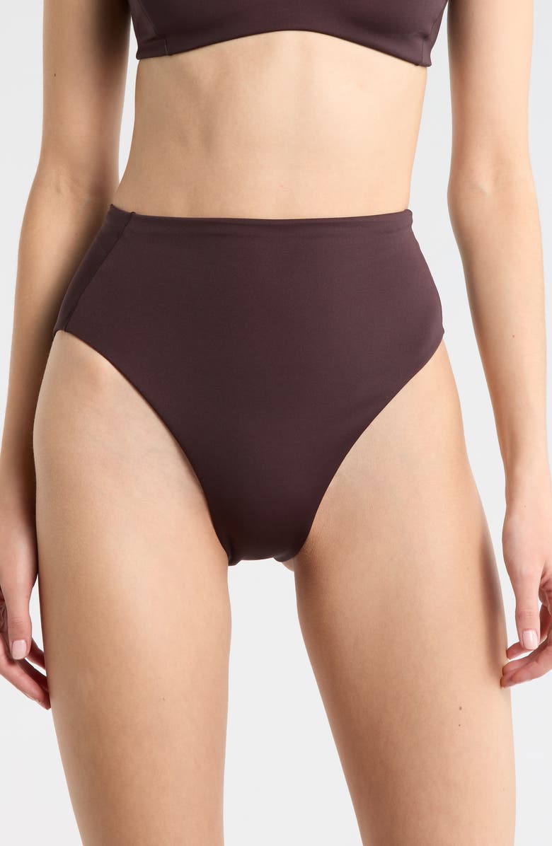 LEFT ON FRIDAY Hi Hi High Waist Bikini Bottoms, Main, color, Cold Brew