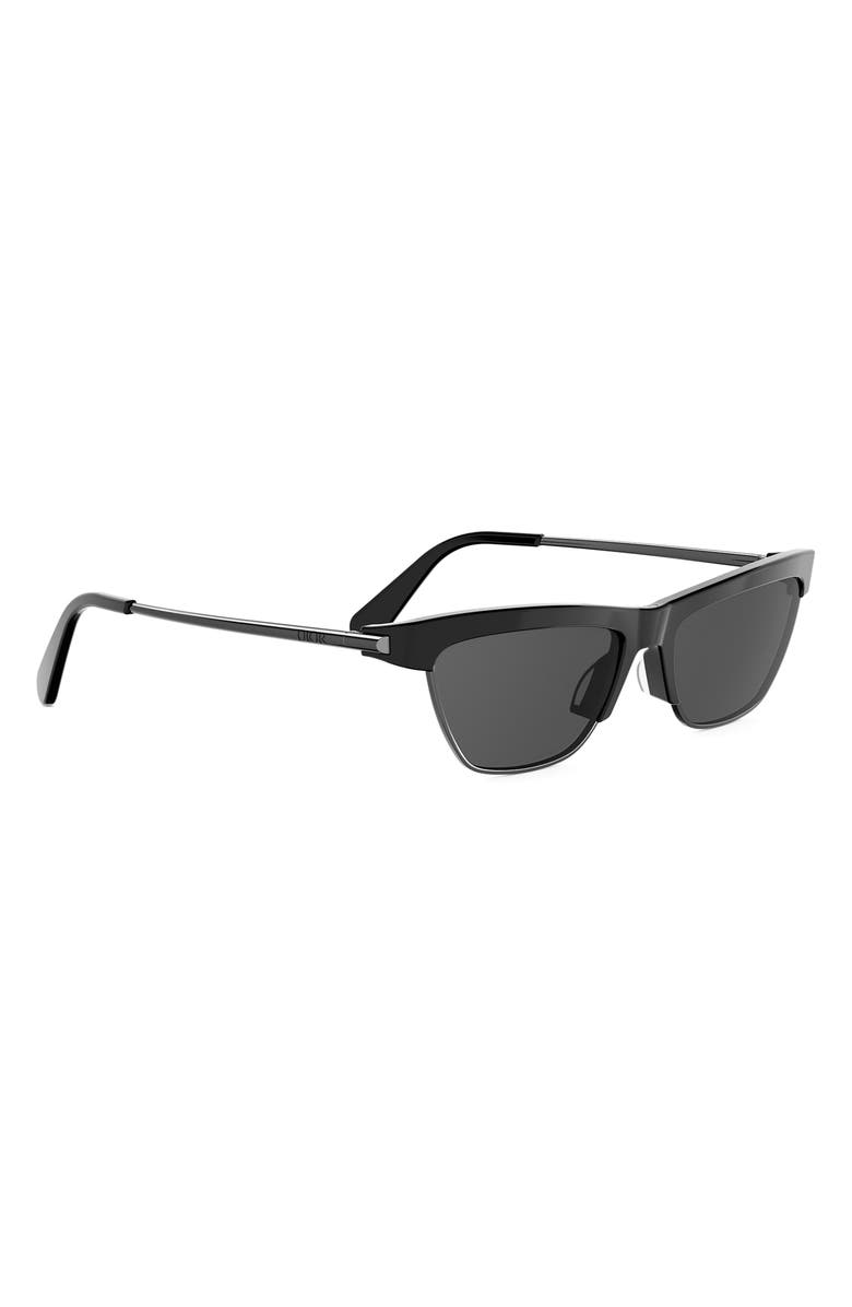 DIOR D-Moon B1I Butterfly Sunglasses, Alternate, color, Shiny Black / Smoke