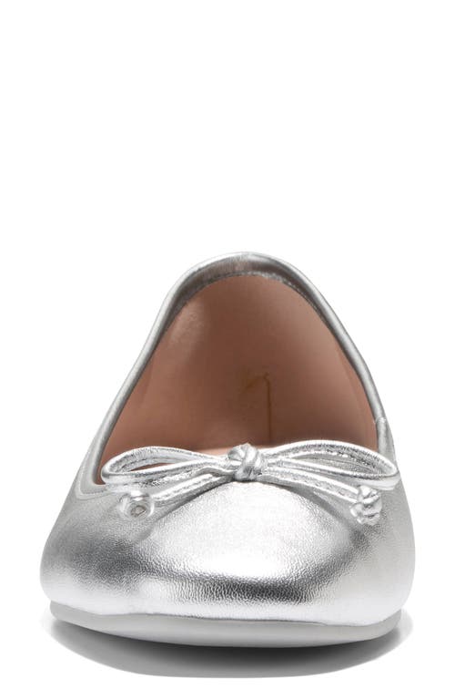 Cole Haan Yara Ballet Flat In Silver Leather