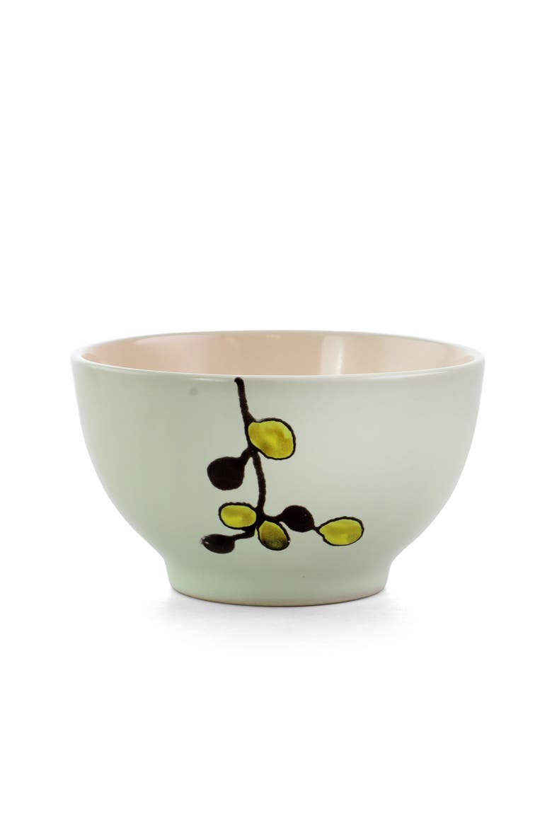 Retro Bloom 16 Piece Luxurious Stoneware Dinnerware, Alternate, color, Green