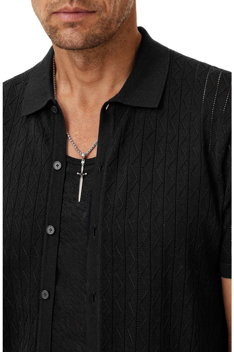 Moore Short Sleeve Organic Cotton Sweater, Alternate, color, BLACK