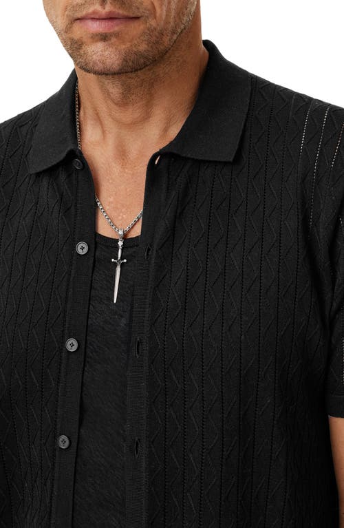 John Varvatos Moore Short Sleeve Regular Fit Textured Sweater