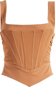 Mistress Rocks V-Shape Gathered Corset Top