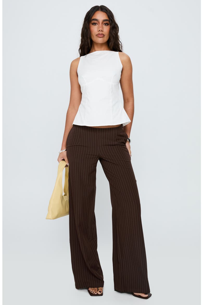 Khane Low Rise Wide Leg Pants, Alternate, color, BROWN PINSTRIPE