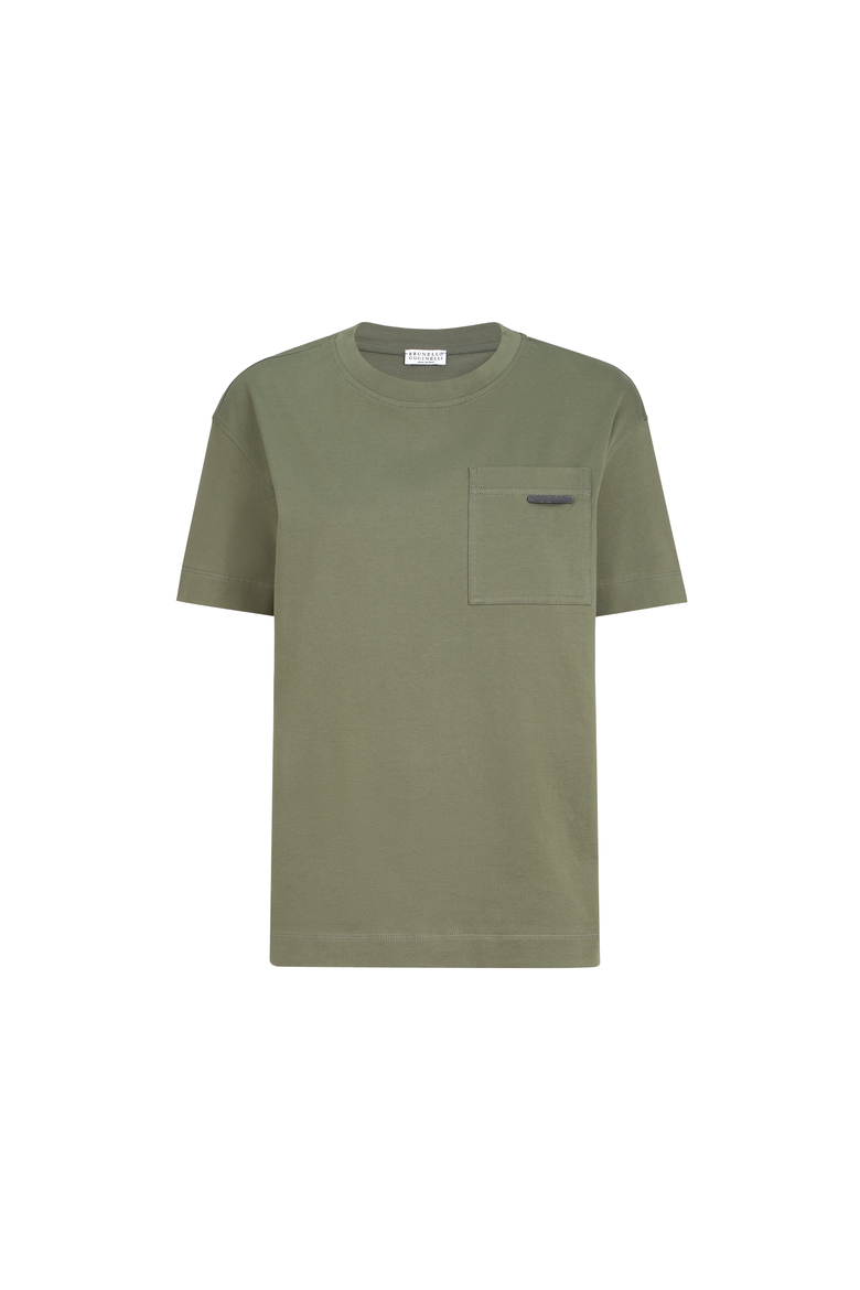 Cotton jersey T-shirt, Alternate, color, Olive