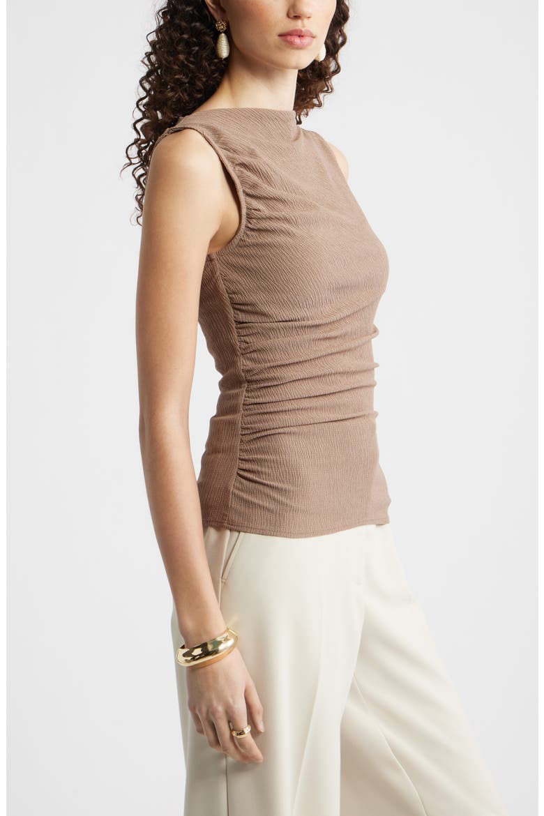 Ruched Sleeveless Top, Alternate, color, BROWN LENTIL