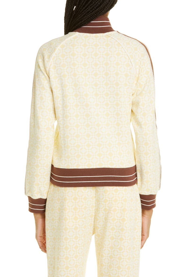 Shine Jacquard Organic Cotton Track Jacket, Alternate, color, YELLOW