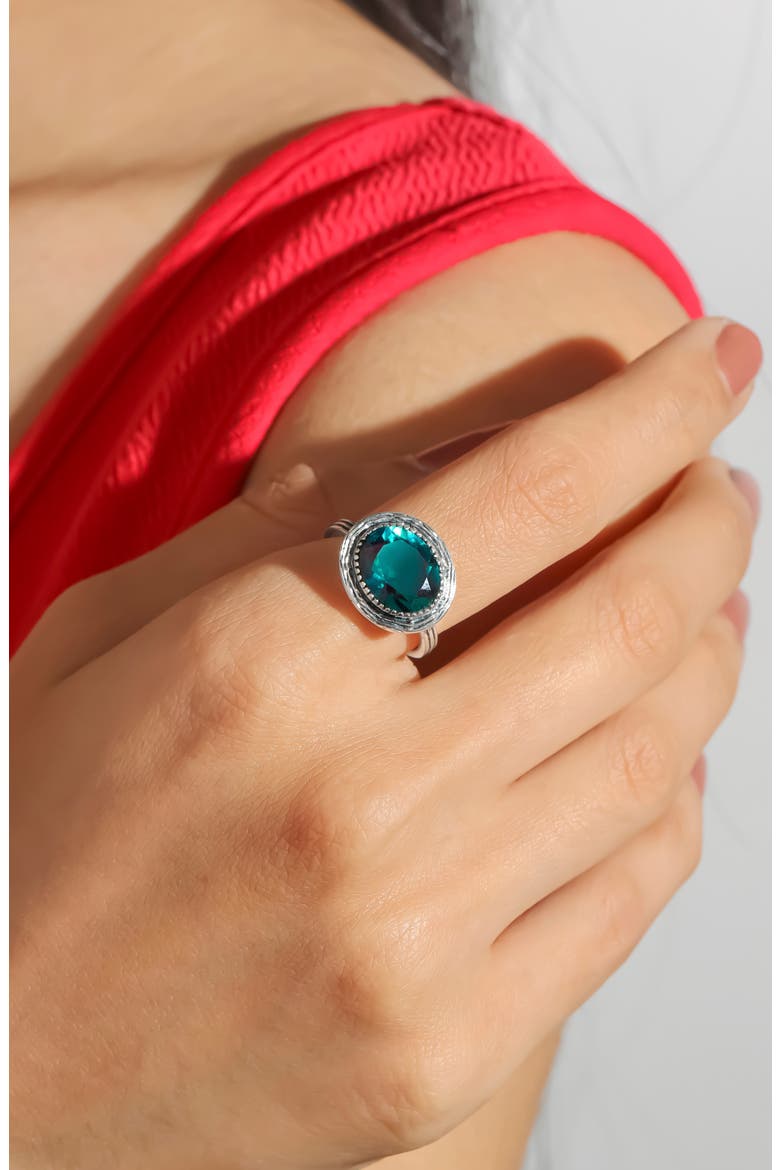 Oval Blue Quartz Statement Ring, Alternate, color, BLUE