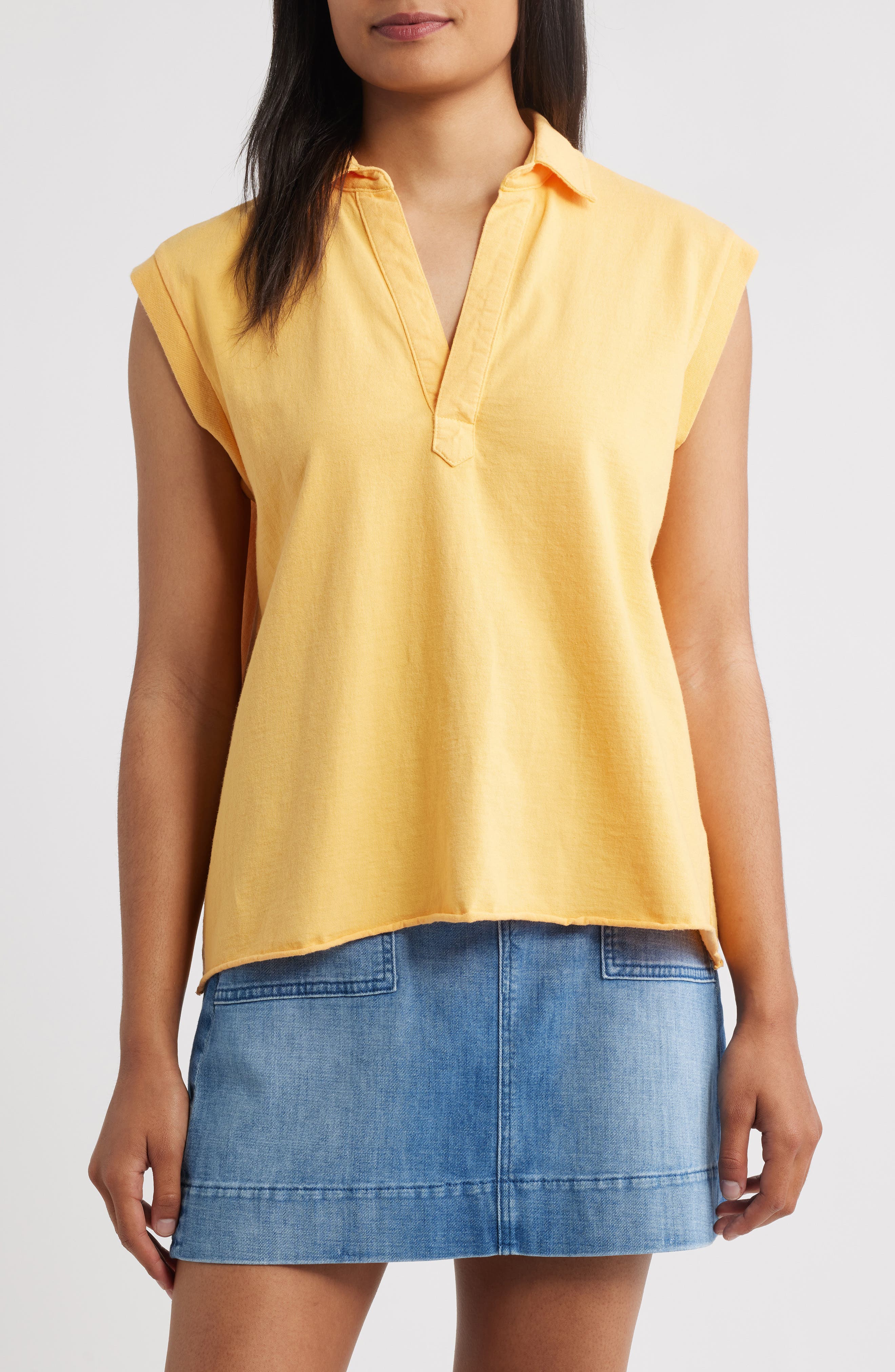 Frank & Eileen Sleeveless Collared Top
