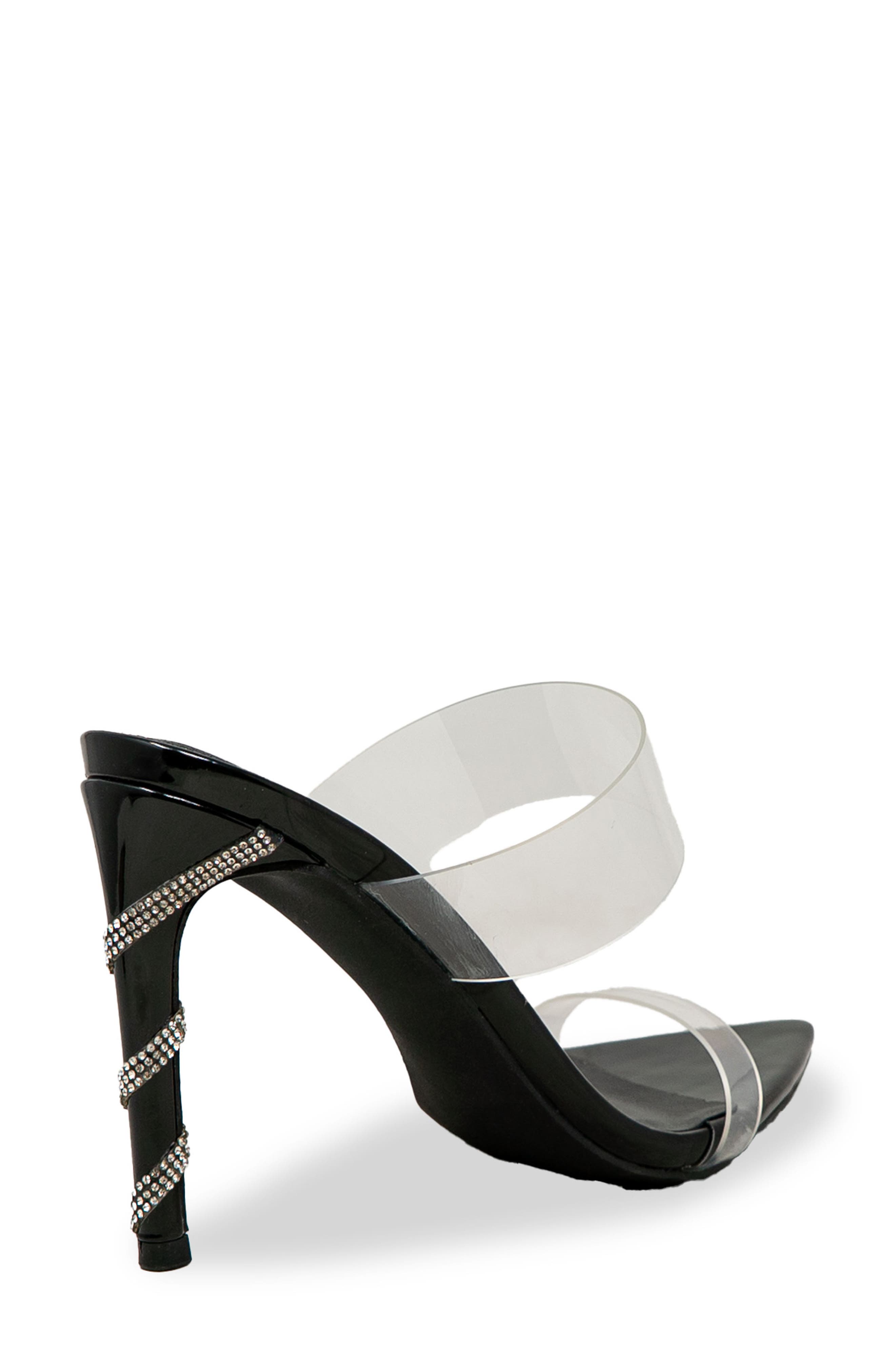 CHASE AND CHLOE Rhinestone Stiletto Mule Sandal, Alternate, color, Black
