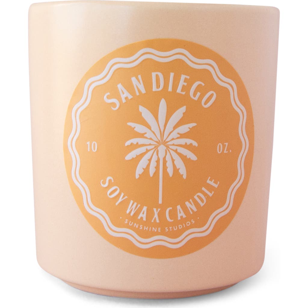Sunshine Studios San Diego Ceramic Candle In Pink