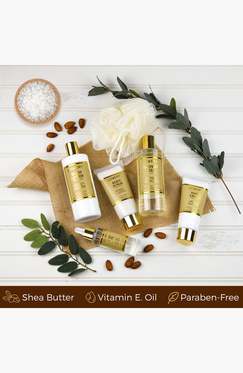 Lovery Honey Almond Home Spa Kit, Alternate, color, White / Gold