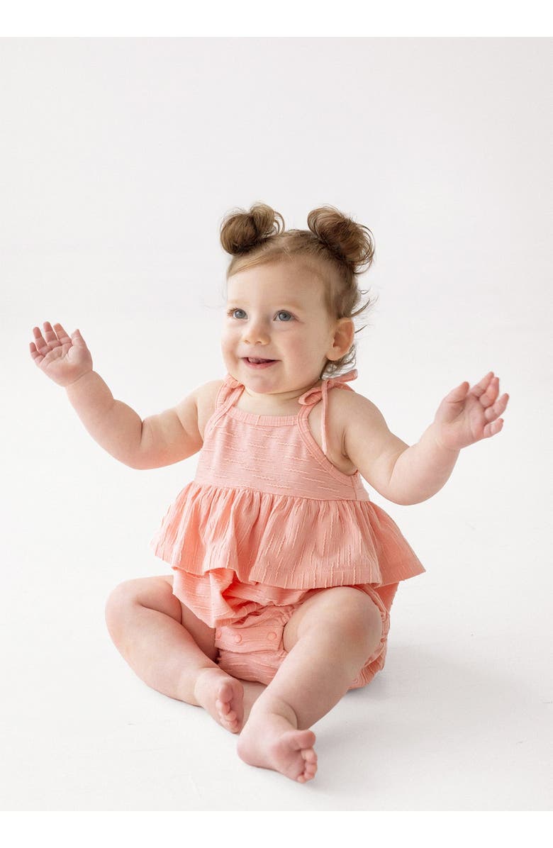 Mabel + Honey Pinky Linky Sleeveless with Knot Detail Romper, Alternate, color, Pink