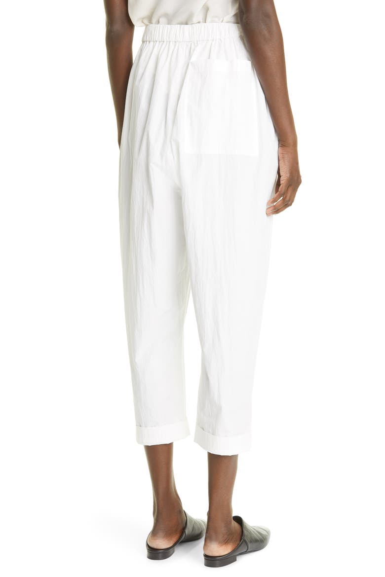 Crop Drawstring Pants, Alternate, color, WHITE