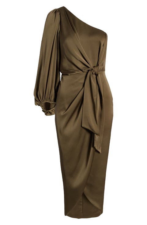 Luxe Tie Front One-Shoulder Gown