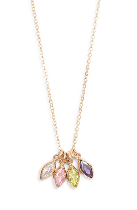 Marquise Multibirthstone Charm Necklace