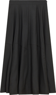 Faves Crepe Asymmetrical Side Zip Midi Skirt