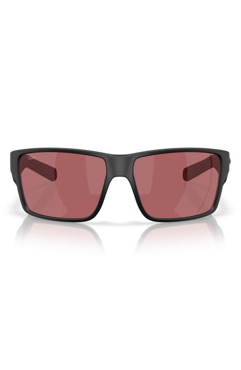 63mm Polarized Rectangular Sunglasses
