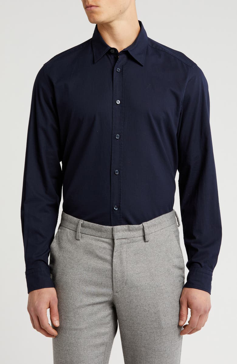 BOSS Liam Kent Button-Up Shirt, Main, color, Dark Blue