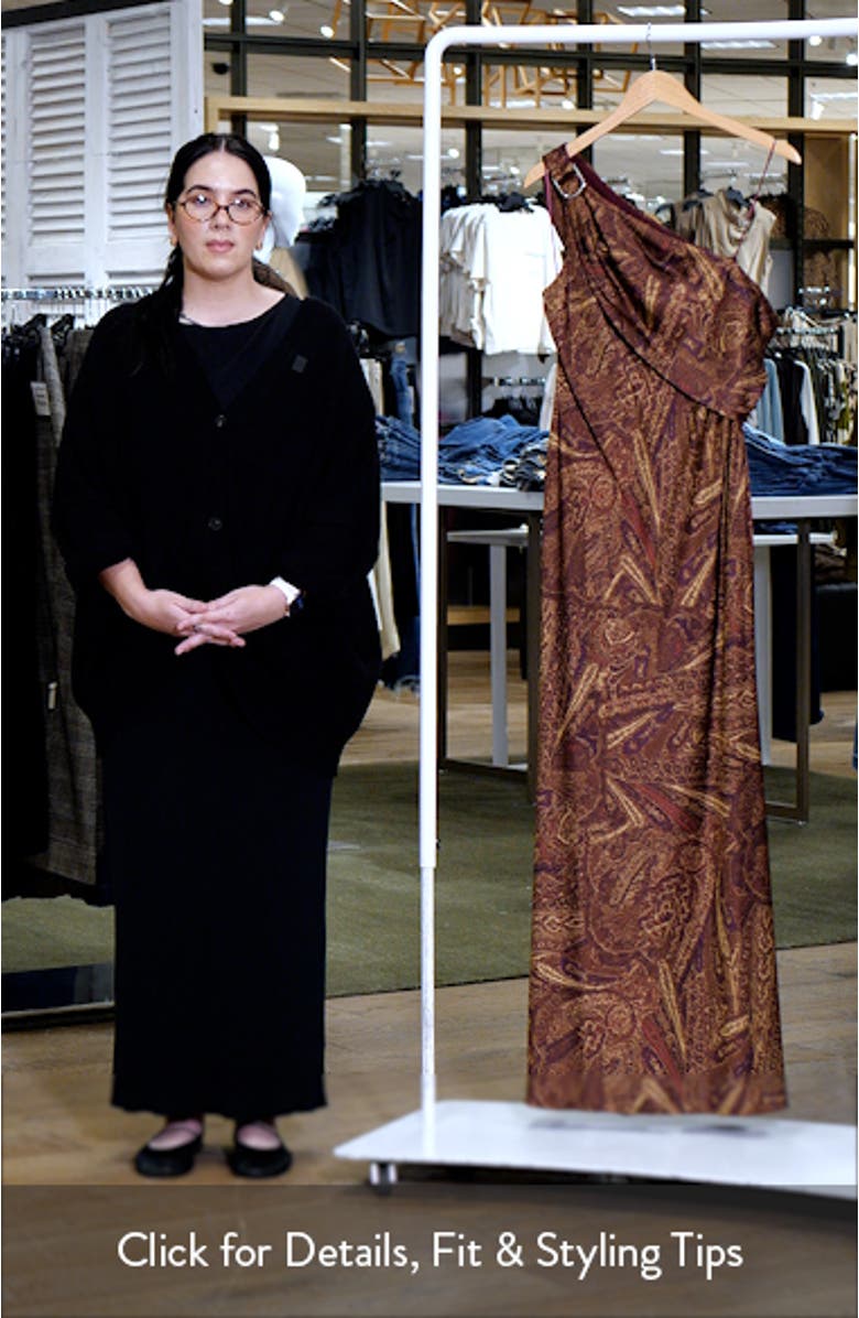 Print One-Shoulder Gown, sales video thumbnail