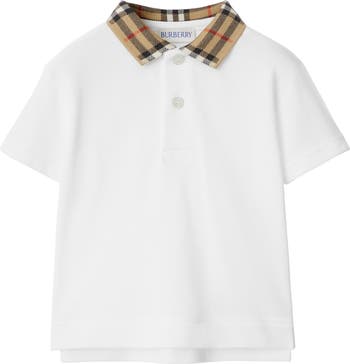 Check Collar Cotton Polo Shirt