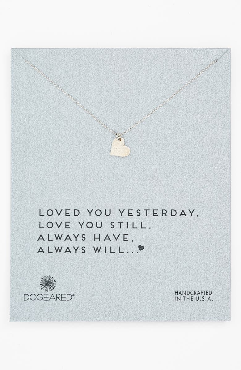 Dogeared 'Love - Sparkle Heart' Boxed Pendant Necklace, Main, color, 