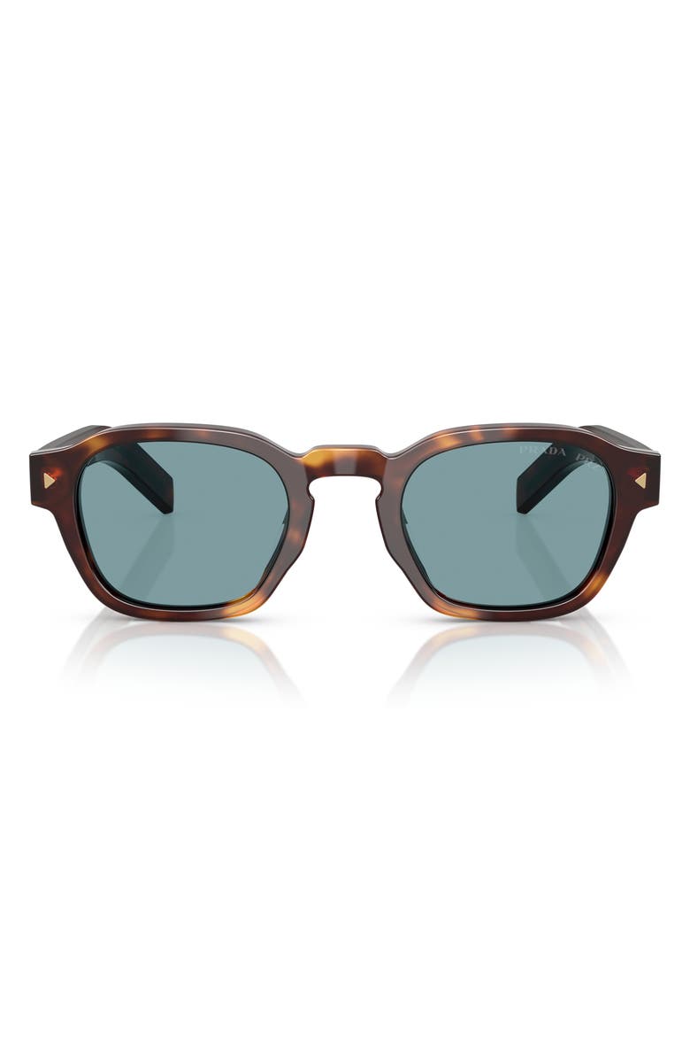 Prada 53mm Polarized Phantos Sunglasses, Main, color, Green Tortoise