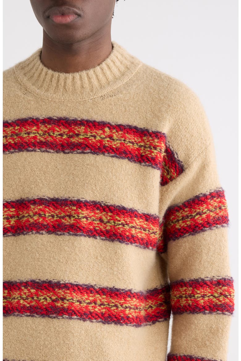 Master Stripe Alpaca & Wool Blend Sweater, Alternate, color, ECRU