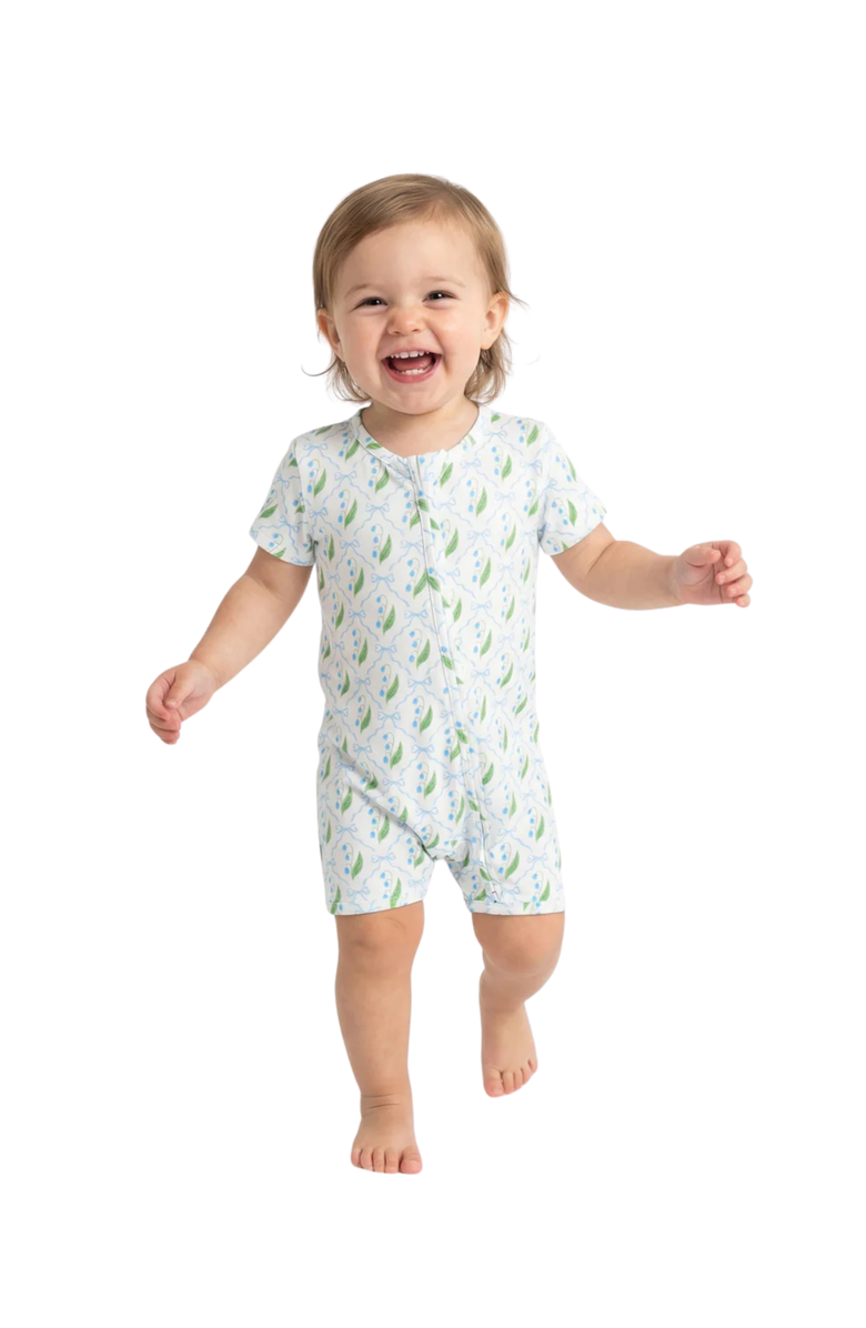 Motette Short Sleeve and Shorts Sleeper, Alternate, color, Bluebell Bows