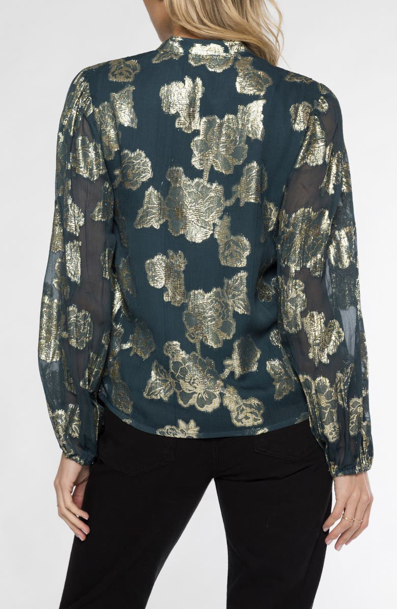 matty m. Alexandria Metallic Floral Top, Alternate, color, Deep Teal