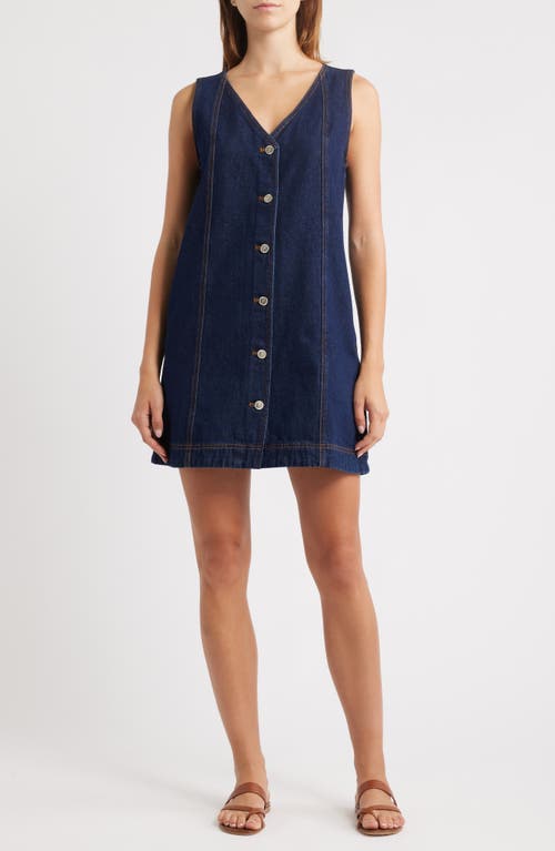 Frnch Nala Denim Tank Dress In Blue