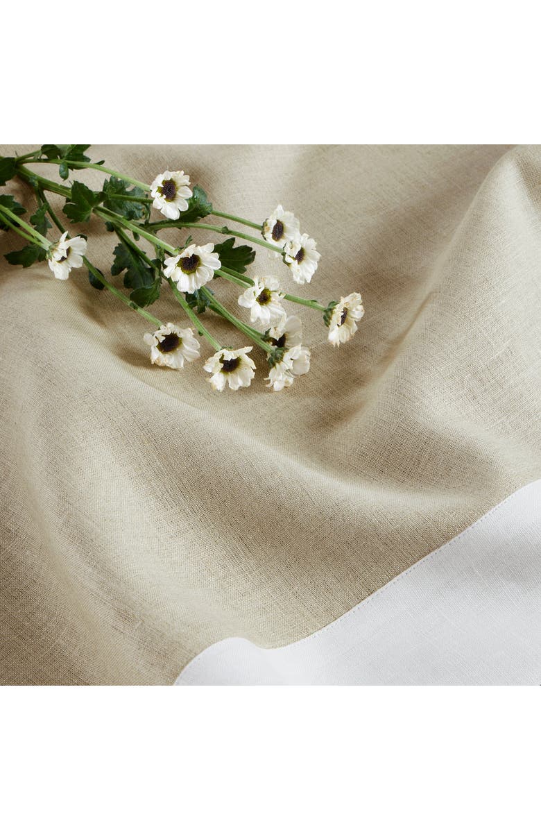 Solino Home Linen Table Throw - Contempo, 52" x 52", 52" x 52", Alternate, color, White And Natural