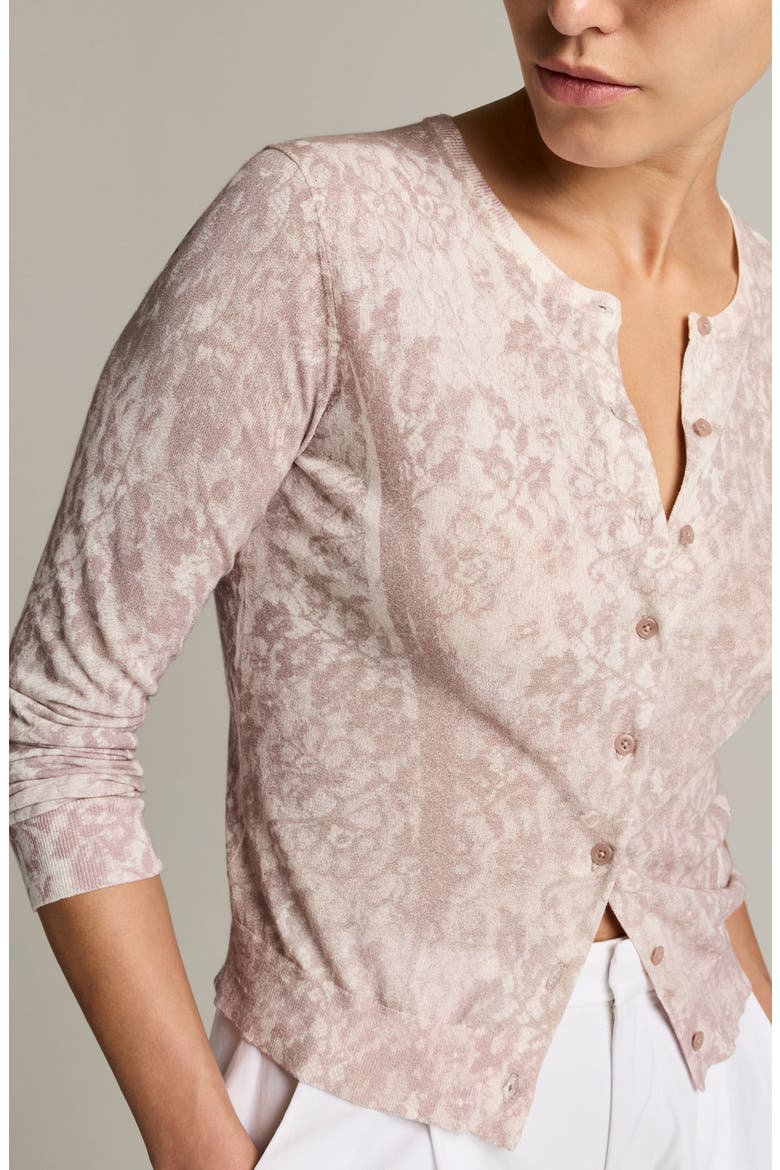 Print Lace Cardigan, Alternate, color, MAUVE LILAC LACE
