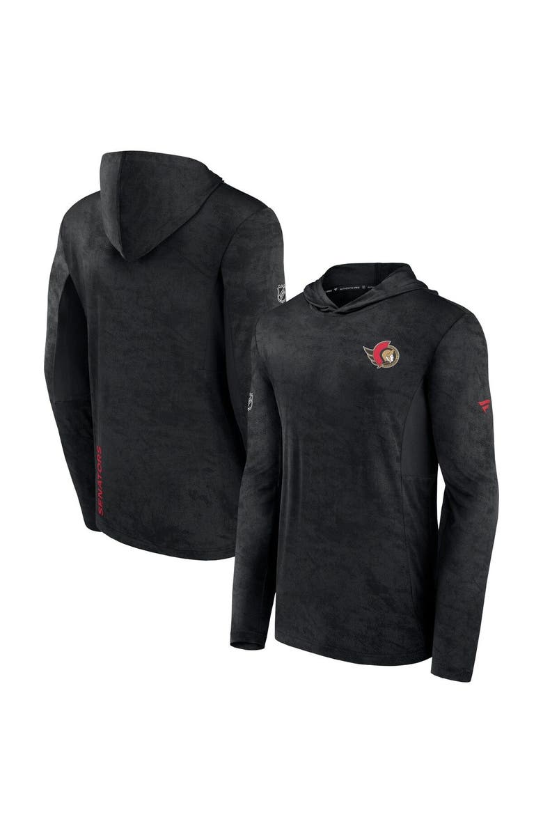 FANATICS Men's Fanatics Branded Black Ottawa Senators Authentic Pro Rink Camo Pullover Hoodie, Main, color,
